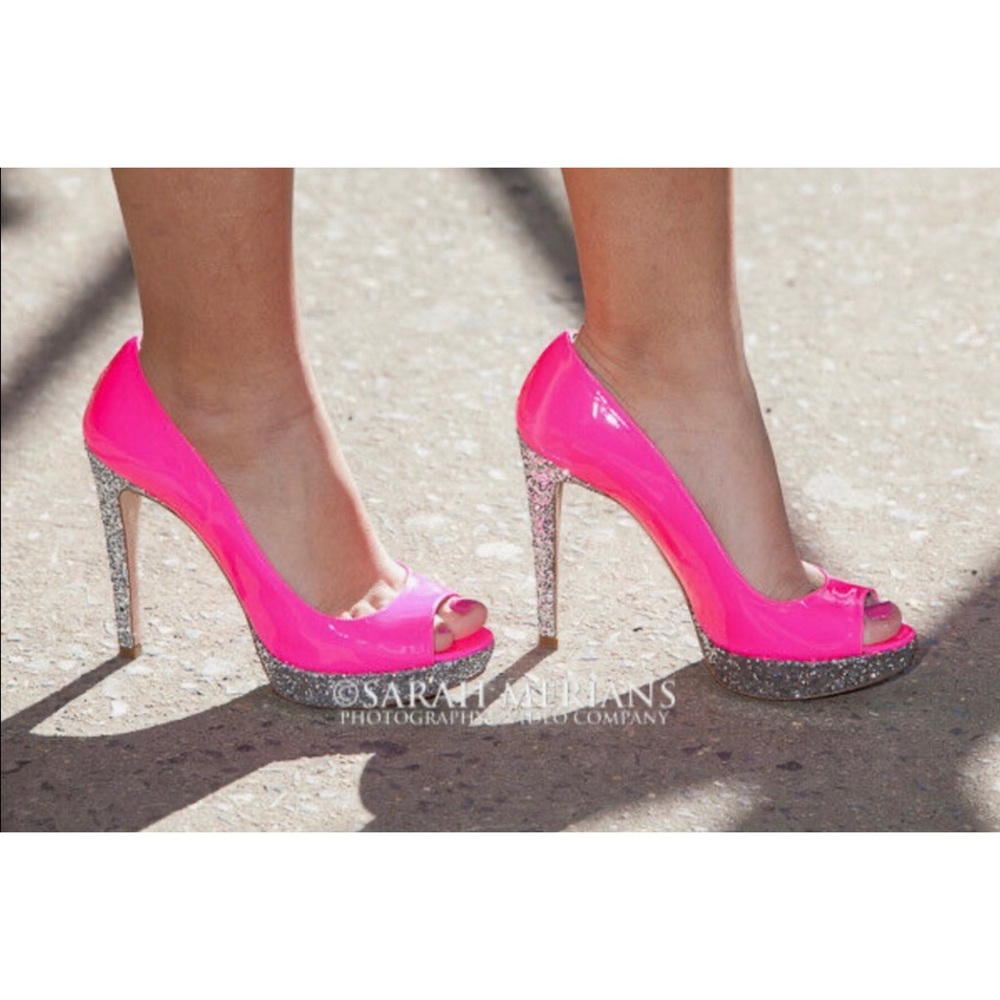 Miu Miu By Prada Fuchsia Patent Leather Heels - image 2
